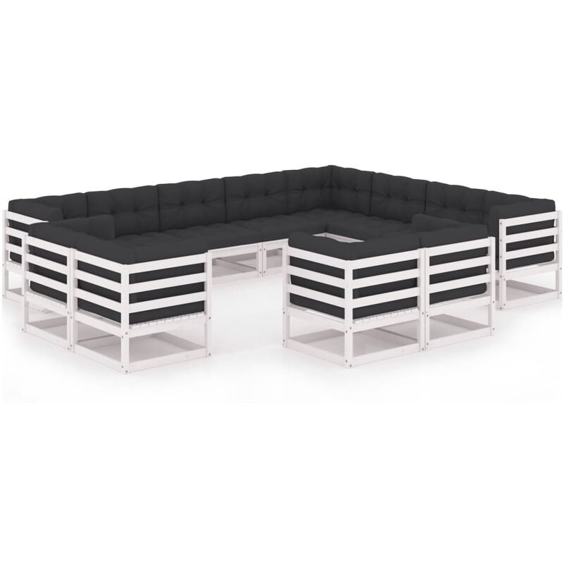 Muebles de jardín 12 pzas y cojines blanco madera maciza pino - Blanco - Youthup
Muebles de jardín 12 pzas y cojines blanco madera maciza pino - Blanco - Youthup