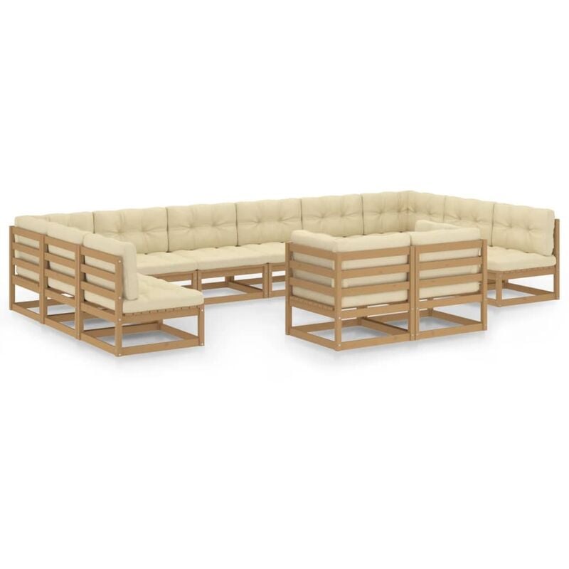 Muebles de jardín 12 pzas y cojines marrón miel madera de pino - Marrón - Youthup
Muebles de jardín 12 pzas y cojines marrón miel madera de pino - Marrón - Youthup