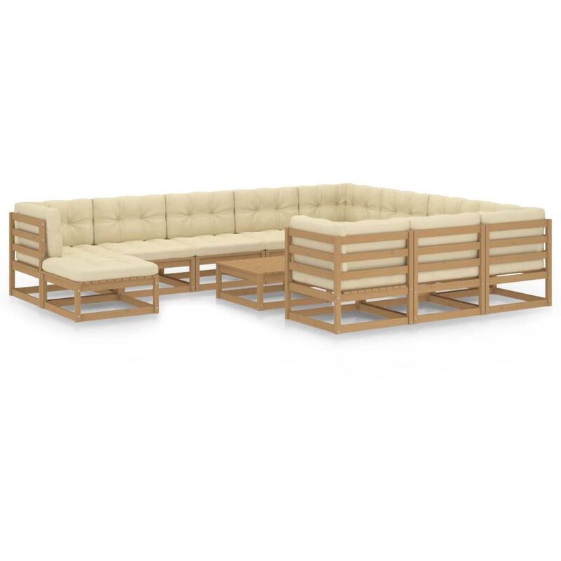 Muebles de jardín 12 pzas y cojines marrón miel madera de pino - Marrón - Youthup
Muebles de jardín 12 pzas y cojines marrón miel madera de pino - Marrón - Youthup