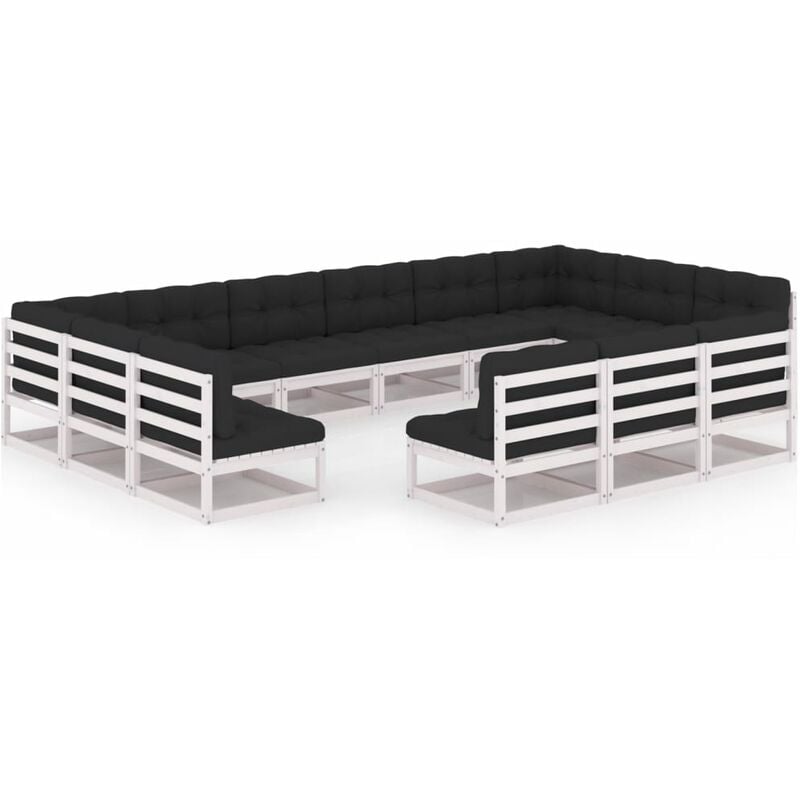 Muebles de jardín 13 pzas y cojines blanco madera maciza pino - Blanco - Youthup
Muebles de jardín 13 pzas y cojines blanco madera maciza pino - Blanco - Youthup