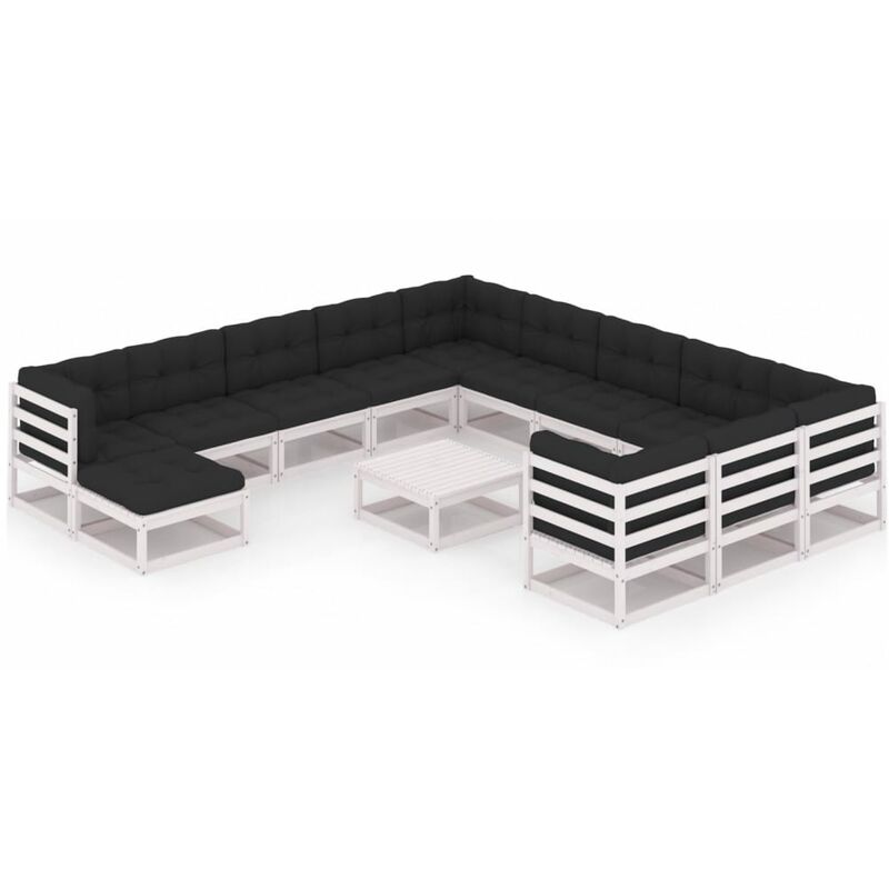 Muebles de jardín 13 pzas y cojines blanco madera maciza pino - Blanco - Youthup
Muebles de jardín 13 pzas y cojines blanco madera maciza pino - Blanco - Youthup