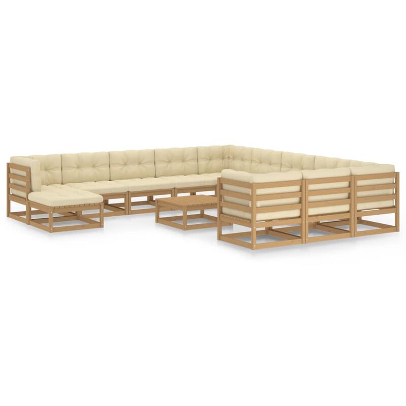 Muebles de jardín 13 pzas y cojines marrón miel madera de pino - Marrón - Youthup
Muebles de jardín 13 pzas y cojines marrón miel madera de pino - Marrón - Youthup