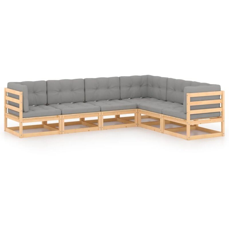 YOUTHUP Muebles de jardín 6 piezas con cojines de madera de pino maciza - Marrón
YOUTHUP Muebles de jardín 6 piezas con cojines de madera de pino maciza - Marrón