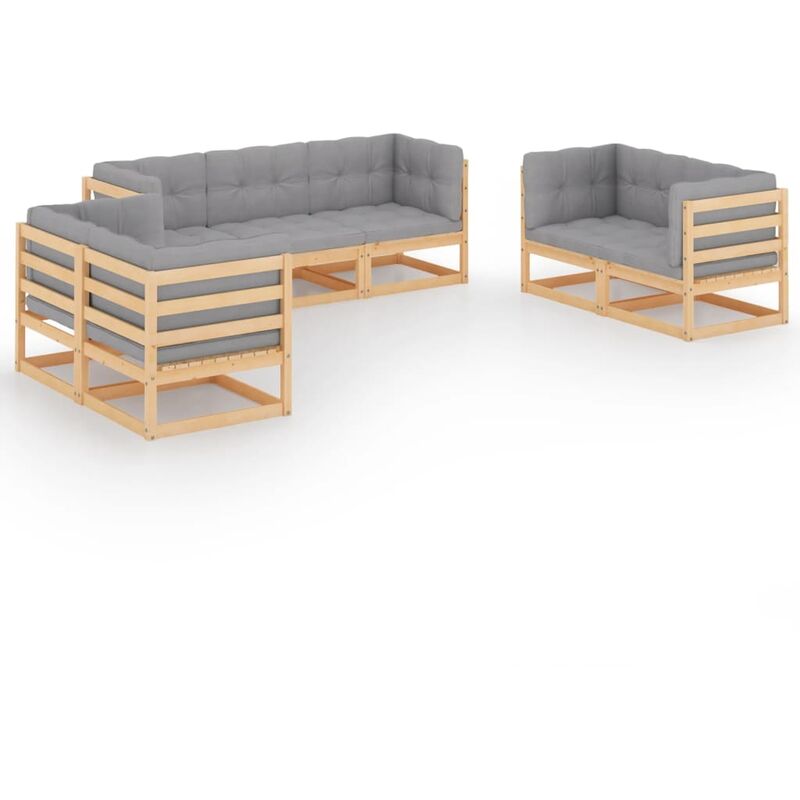 YOUTHUP Muebles de jardín 7 piezas con cojines de madera de pino maciza - Marrón
YOUTHUP Muebles de jardín 7 piezas con cojines de madera de pino maciza - Marrón