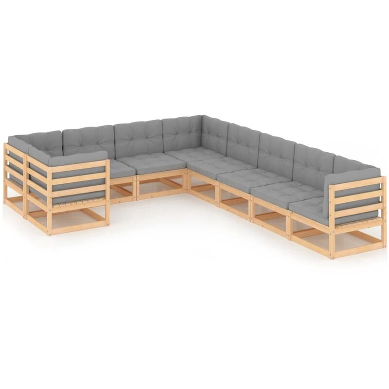 YOUTHUP Muebles de jardín 9 piezas con cojines de madera de pino maciza - Marrón
YOUTHUP Muebles de jardín 9 piezas con cojines de madera de pino maciza - Marrón