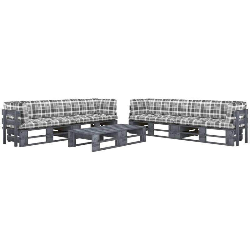 Muebles de palets 6 pzas y cojines madera pino impregnada gris - Gris - Youthup
Muebles de palets 6 pzas y cojines madera pino impregnada gris - Gris - Youthup