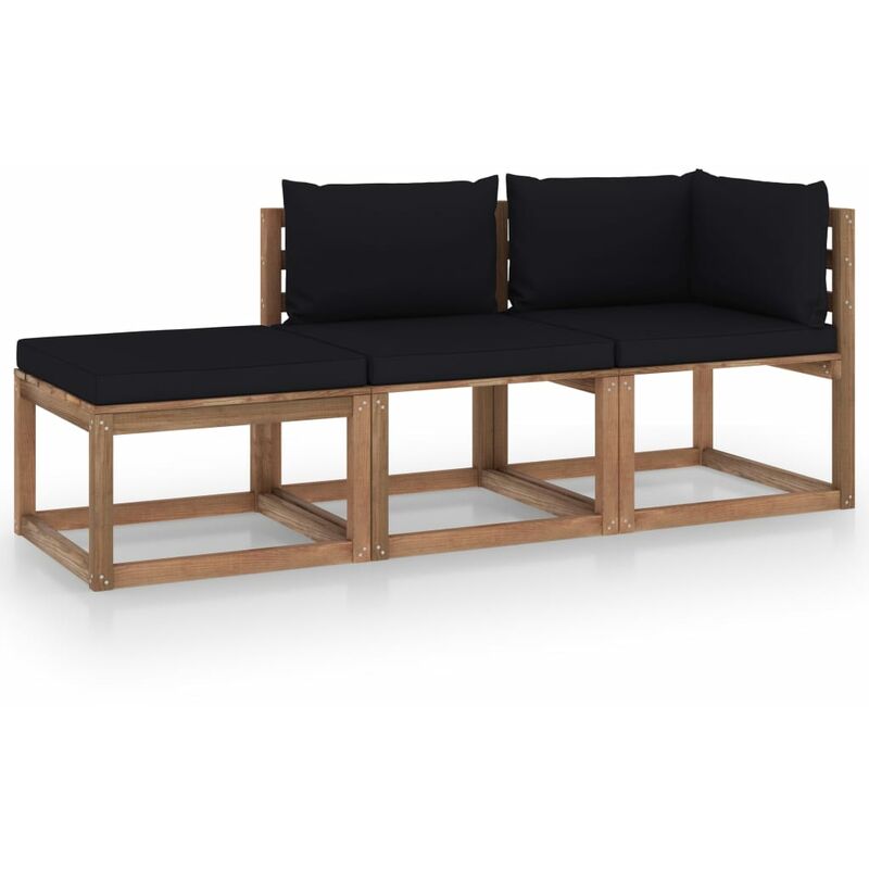Muebles de palets jardín 3 pzas cojines madera pino impregnado - Marrón - Youthup
Muebles de palets jardín 3 pzas cojines madera pino impregnado - Marrón - Youthup