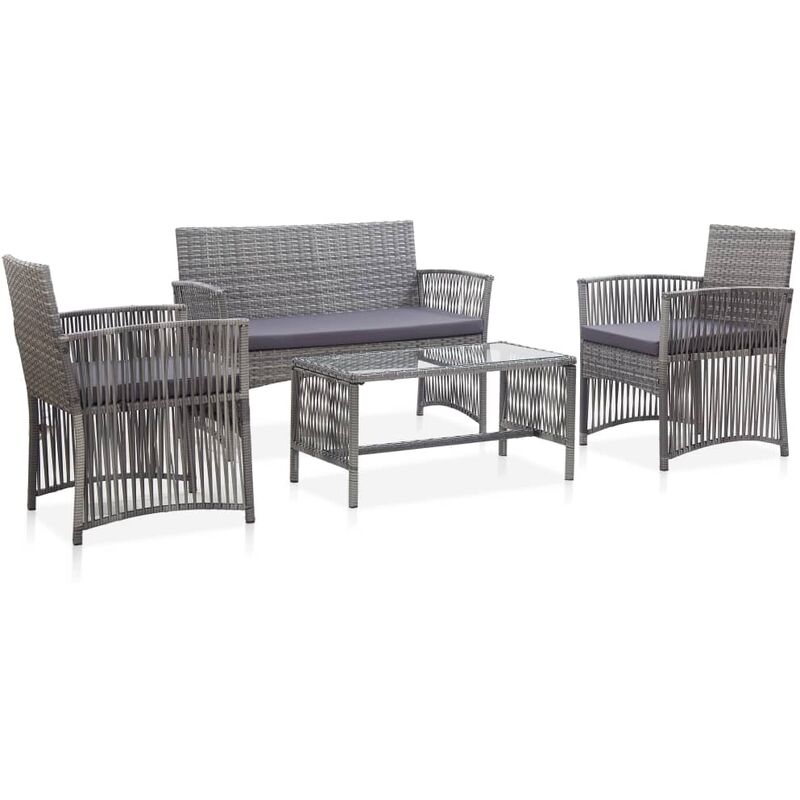 Muebles jardín 4 pzas y cojines ratán sintético gris antracita - Antracita - Youthup
Muebles jardín 4 pzas y cojines ratán sintético gris antracita - Antracita - Youthup