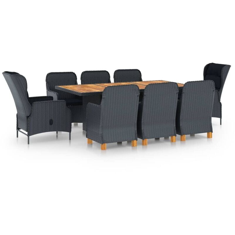 YOUTHUP Set comedor jardín 9 piezas cojines ratán sintético gris oscuro - Gris
YOUTHUP Set comedor jardín 9 piezas cojines ratán sintético gris oscuro - Gris