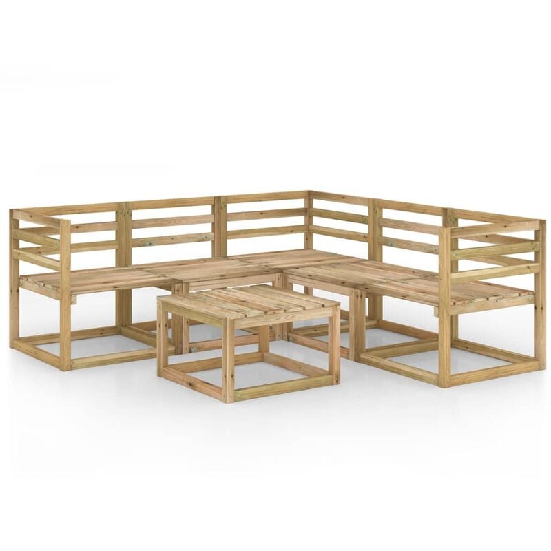 Set de muebles jardín 6 piezas madera de pino impregnada verde - Marrón - Youthup
Set de muebles jardín 6 piezas madera de pino impregnada verde - Marrón - Youthup