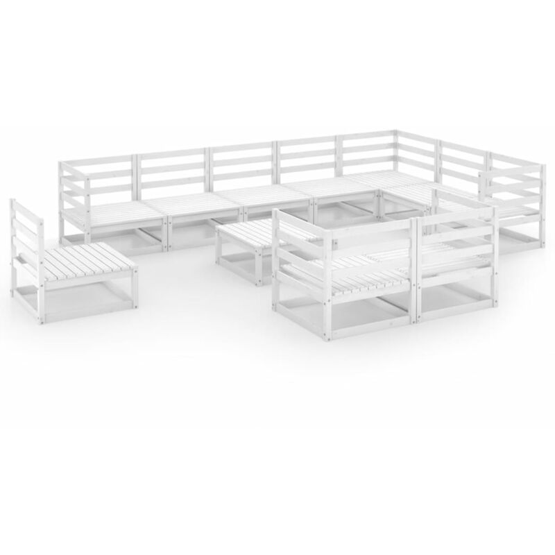Set de salón de jardín de 11 piezas blanco madera maciza de pino - Blanco - Youthup
Set de salón de jardín de 11 piezas blanco madera maciza de pino - Blanco - Youthup