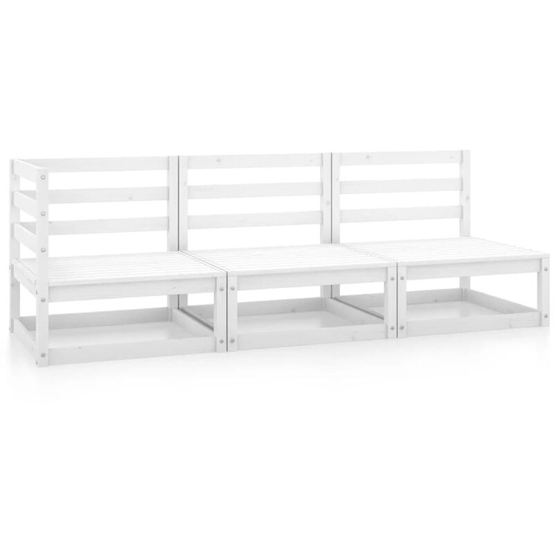 Set de salón de jardín de 3 piezas blanco madera maciza de pino - Blanco - Youthup
Set de salón de jardín de 3 piezas blanco madera maciza de pino - Blanco - Youthup