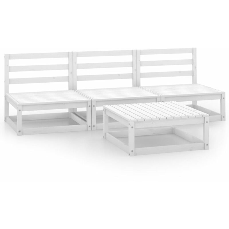 Set de salón de jardín de 4 pzas blanco madera maciza de pino - Blanco - Youthup
Set de salón de jardín de 4 pzas blanco madera maciza de pino - Blanco - Youthup
