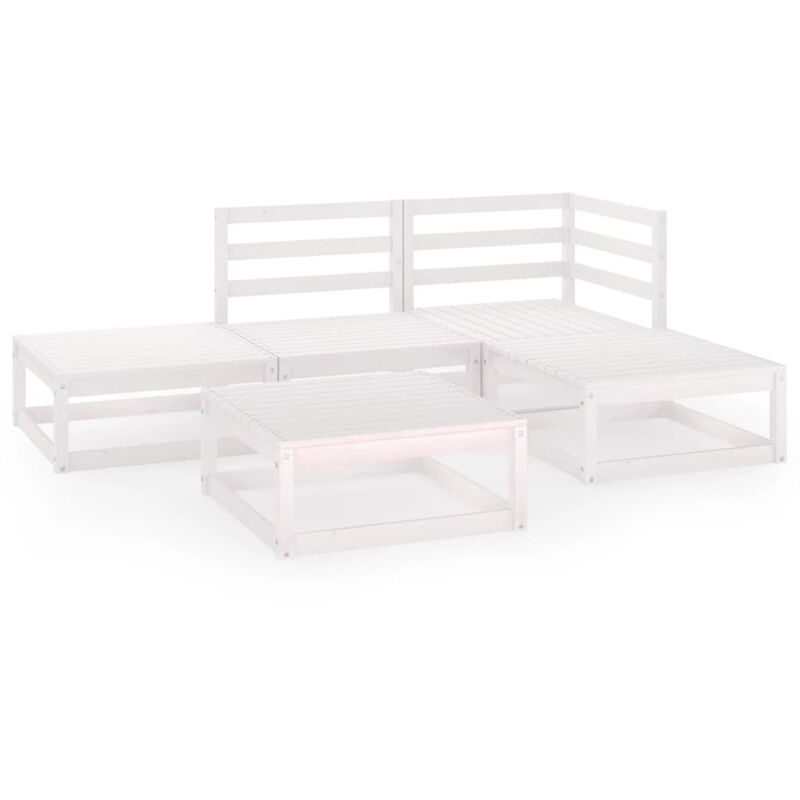 Set de salón de jardín de 5 piezas blanco madera maciza de pino - Blanco - Youthup
Set de salón de jardín de 5 piezas blanco madera maciza de pino - Blanco - Youthup