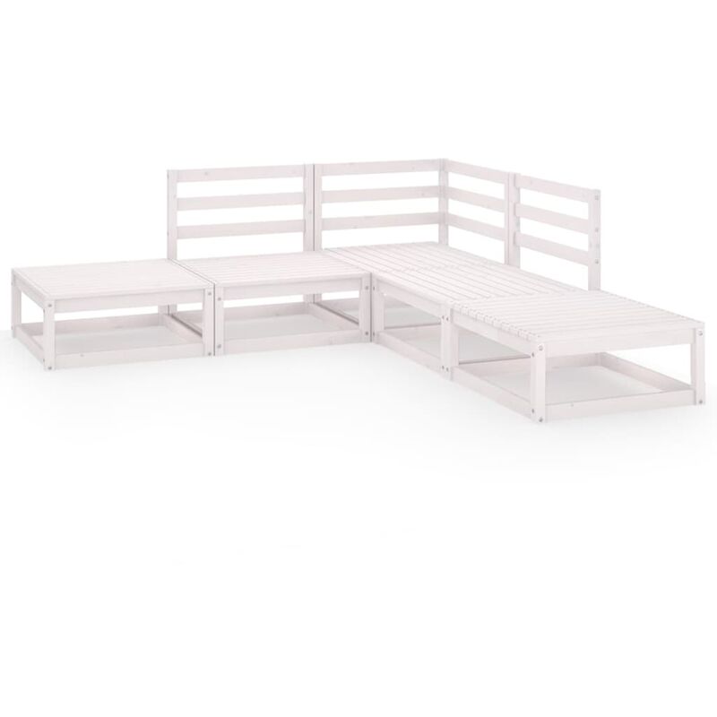 Set de salón de jardín de 5 piezas blanco madera maciza de pino - Blanco - Youthup
Set de salón de jardín de 5 piezas blanco madera maciza de pino - Blanco - Youthup
