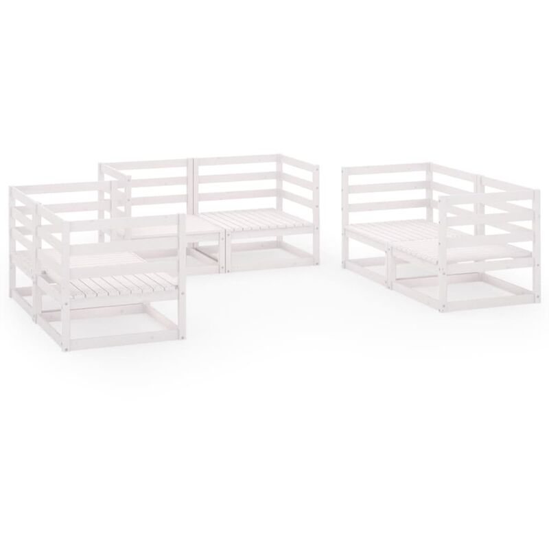 Set de salón de jardín de 6 piezas blanco madera maciza de pino - Blanco - Youthup
Set de salón de jardín de 6 piezas blanco madera maciza de pino - Blanco - Youthup