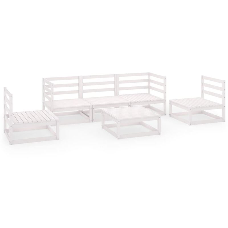Set de salón de jardín de 6 piezas blanco madera maciza de pino - Blanco - Youthup
Set de salón de jardín de 6 piezas blanco madera maciza de pino - Blanco - Youthup