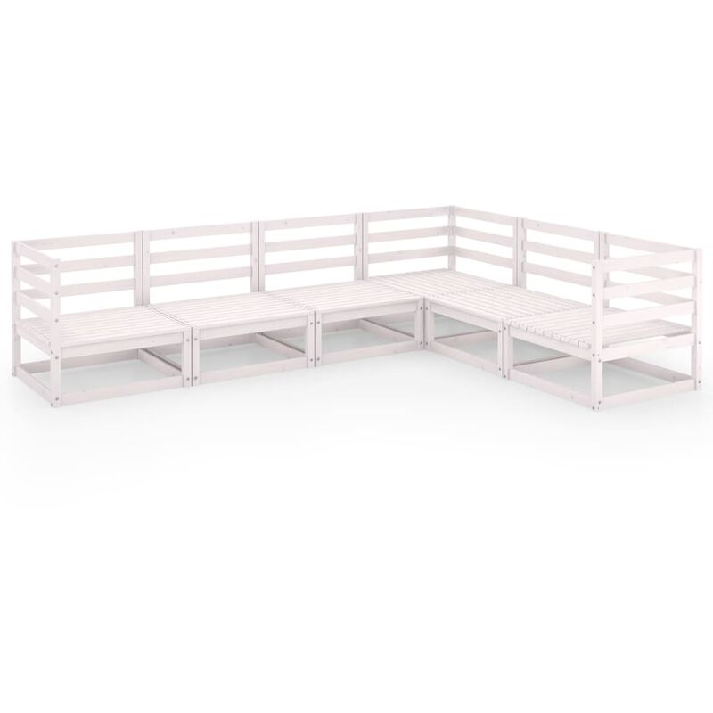 Set de salón de jardín de 6 piezas blanco madera maciza de pino - Blanco - Youthup
Set de salón de jardín de 6 piezas blanco madera maciza de pino - Blanco - Youthup