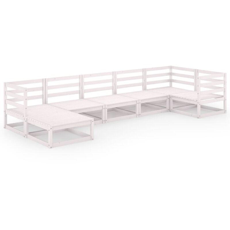 Set de salón de jardín de 7 piezas blanco madera maciza de pino - Blanco - Youthup
Set de salón de jardín de 7 piezas blanco madera maciza de pino - Blanco - Youthup