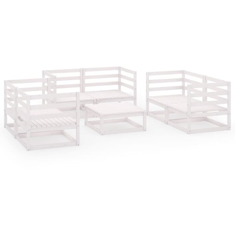 Set de salón de jardín de 7 piezas blanco madera maciza de pino - Blanco - Youthup
Set de salón de jardín de 7 piezas blanco madera maciza de pino - Blanco - Youthup