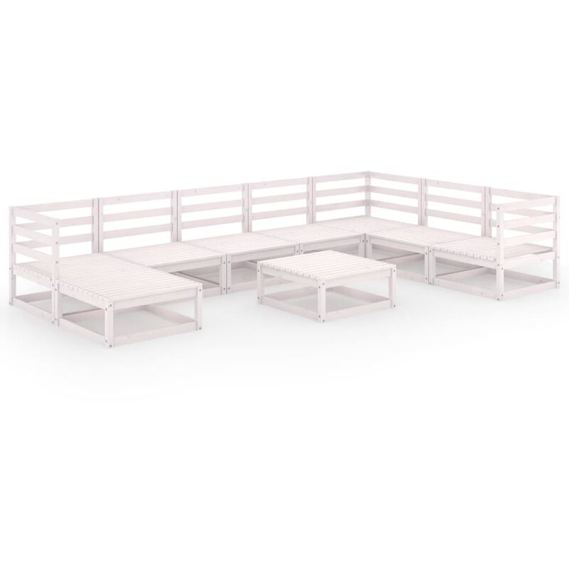Set de salón de jardín de 9 piezas blanco madera maciza de pino - Blanco - Youthup
Set de salón de jardín de 9 piezas blanco madera maciza de pino - Blanco - Youthup