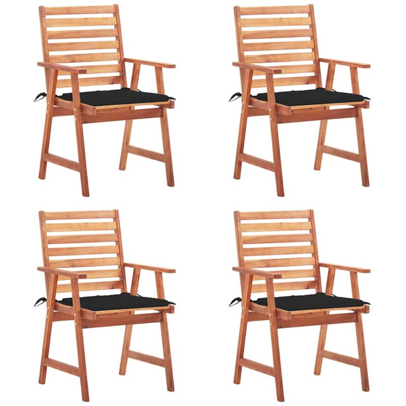 Sillas comedor de jardín y cojines 4 uds madera maciza acacia - Marrón - Youthup
Sillas comedor de jardín y cojines 4 uds madera maciza acacia - Marrón - Youthup