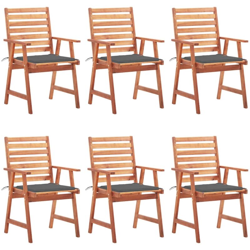 Sillas comedor de jardín y cojines 6 uds madera maciza acacia - Marrón - Youthup
Sillas comedor de jardín y cojines 6 uds madera maciza acacia - Marrón - Youthup