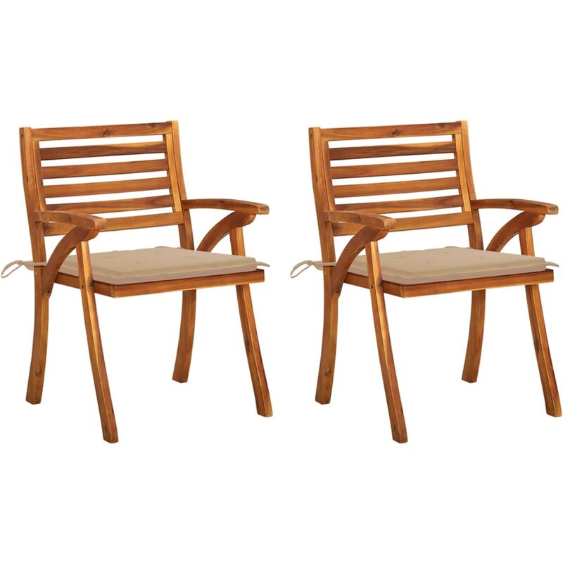 Sillas de comedor jardín con cojines 2 uds madera maciza acacia - Marrón - Youthup
Sillas de comedor jardín con cojines 2 uds madera maciza acacia - Marrón - Youthup