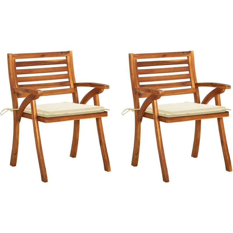 Sillas de comedor jardín con cojines 2 uds madera maciza acacia - Marrón - Youthup
Sillas de comedor jardín con cojines 2 uds madera maciza acacia - Marrón - Youthup
