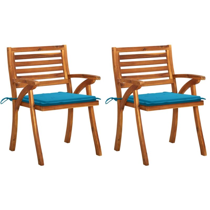 Sillas de comedor jardín con cojines 2 uds madera maciza acacia - Marrón - Youthup
Sillas de comedor jardín con cojines 2 uds madera maciza acacia - Marrón - Youthup