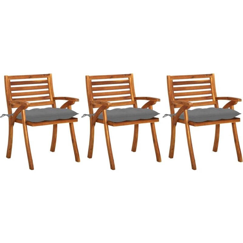 Sillas de comedor jardín con cojines 3 uds madera maciza acacia - Marrón - Youthup
Sillas de comedor jardín con cojines 3 uds madera maciza acacia - Marrón - Youthup