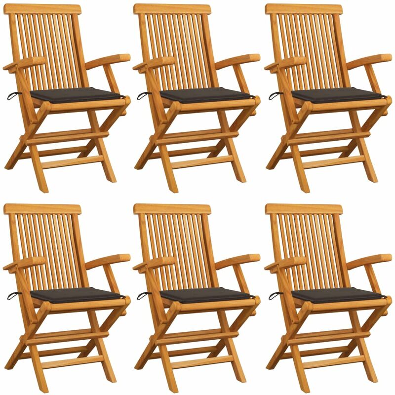 Sillas de jardín 6 uds con cojines gris taupe madera de teca - Gris Topo - Youthup
Sillas de jardín 6 uds con cojines gris taupe madera de teca - Gris Topo - Youthup