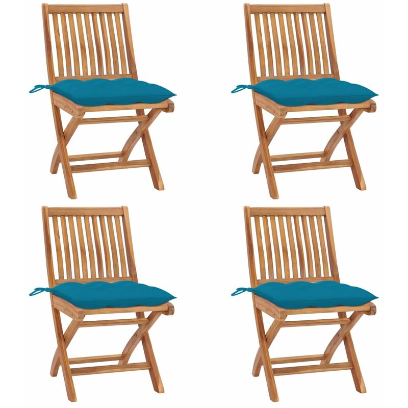 Sillas de jardín plegables 4 uds madera maciza teca con cojines - Marrón - Youthup
Sillas de jardín plegables 4 uds madera maciza teca con cojines - Marrón - Youthup
