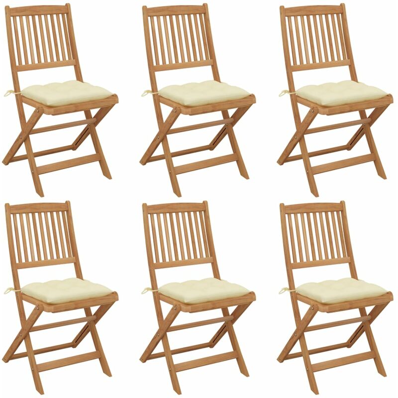 Sillas de jardín plegables 6 uds y cojines madera maciza acacia - Marrón - Youthup
Sillas de jardín plegables 6 uds y cojines madera maciza acacia - Marrón - Youthup