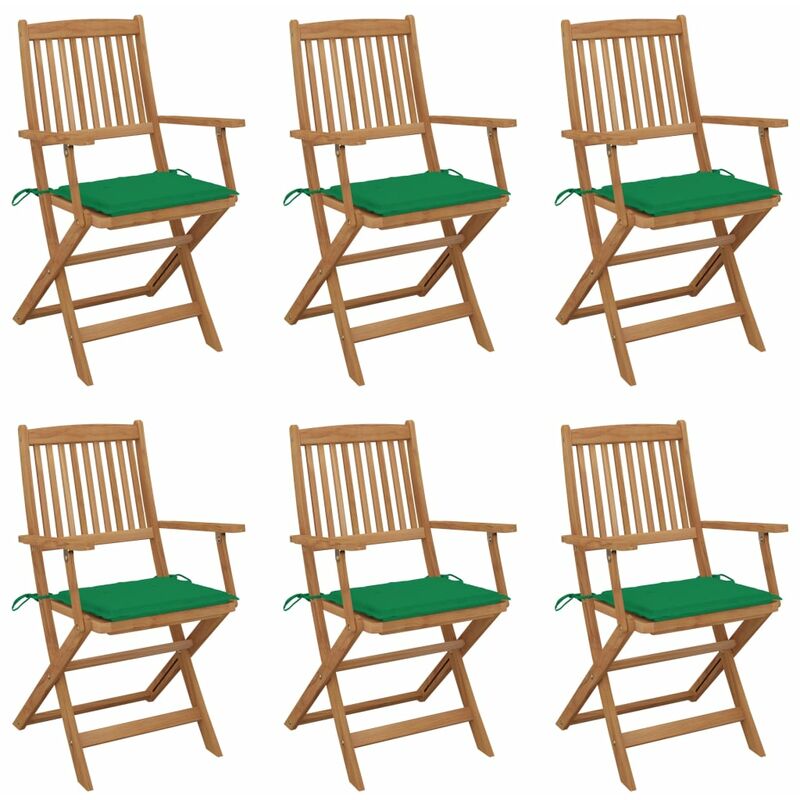 Sillas de jardín plegables 6 uds y cojines madera maciza acacia - Marrón - Youthup
Sillas de jardín plegables 6 uds y cojines madera maciza acacia - Marrón - Youthup