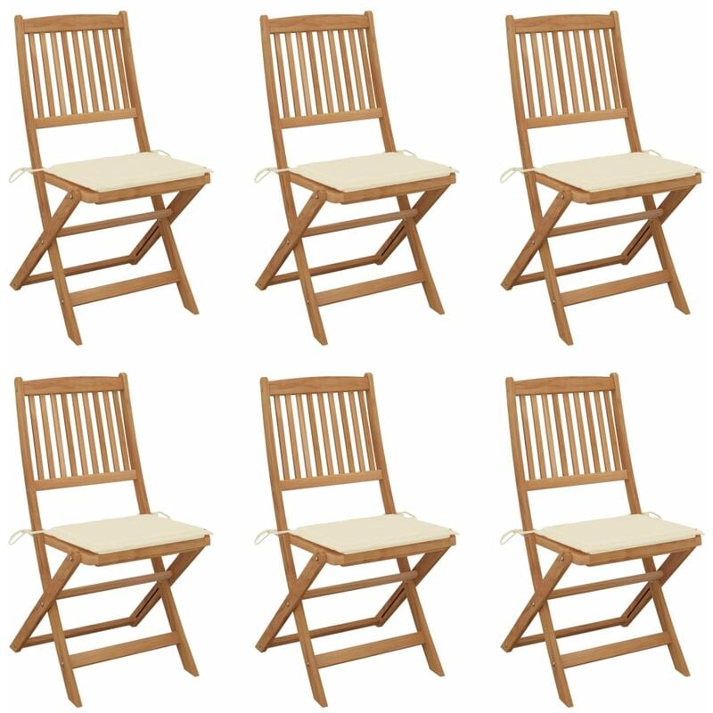 Sillas de jardín plegables 6 uds y cojines madera maciza acacia - Marrón - Youthup
Sillas de jardín plegables 6 uds y cojines madera maciza acacia - Marrón - Youthup