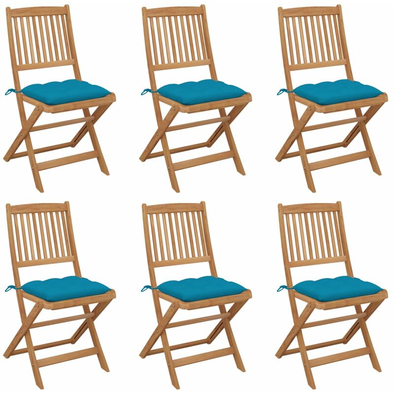 Sillas de jardín plegables 6 uds y cojines madera maciza acacia - Marrón - Youthup
Sillas de jardín plegables 6 uds y cojines madera maciza acacia - Marrón - Youthup