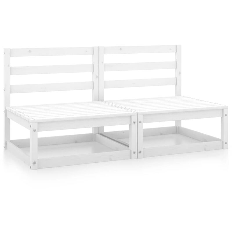 Sofás central de jardín 2 unidades blanco madera maciza de pino - Blanco - Youthup
Sofás central de jardín 2 unidades blanco madera maciza de pino - Blanco - Youthup