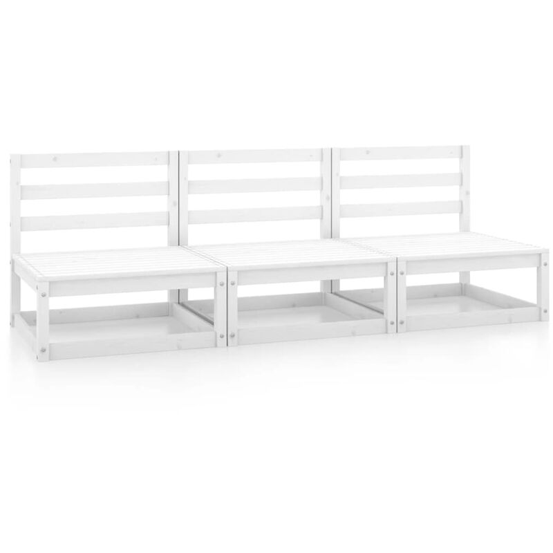Sofás central de jardín 3 unidades blanco madera maciza de pino - Blanco - Youthup
Sofás central de jardín 3 unidades blanco madera maciza de pino - Blanco - Youthup