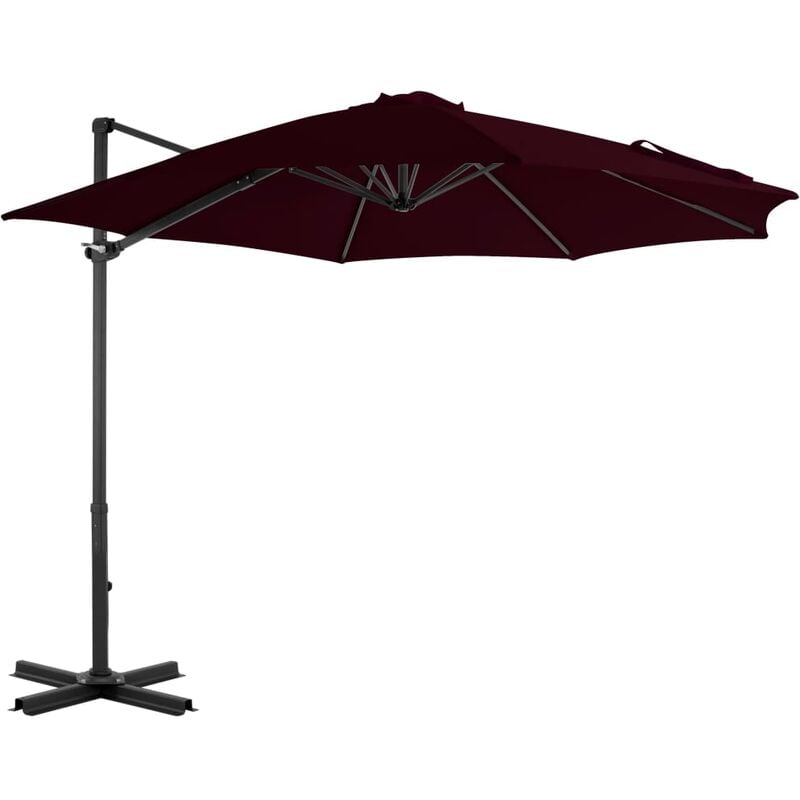 Sombrilla voladiza con poste de aluminio 300 cm roja - Rojo - Youthup