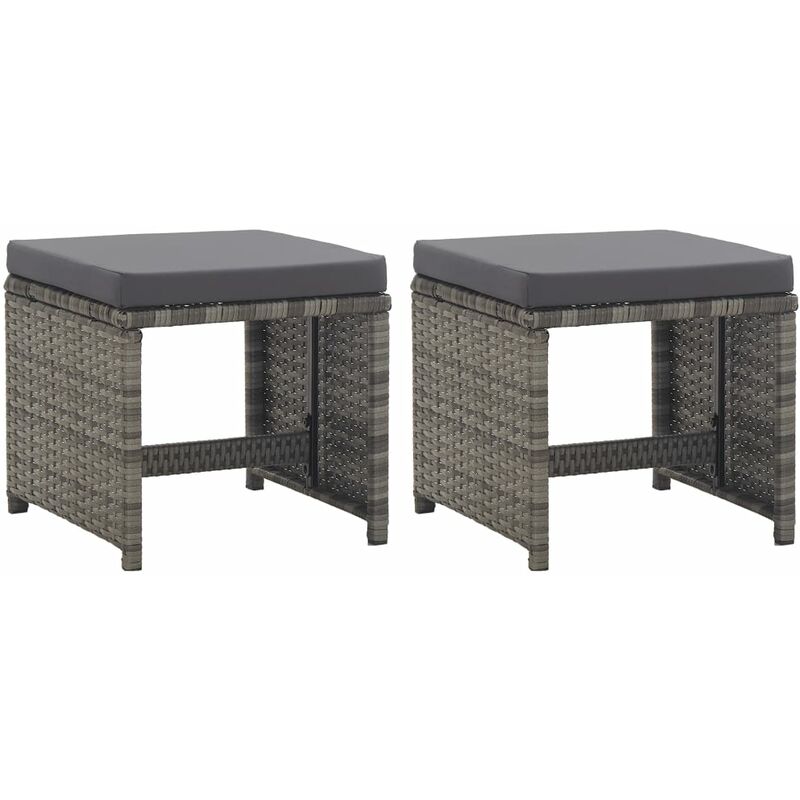 YOUTHUP Taburetes jardín 2 uds y cojines ratán sintético gris antracita - Antracita
YOUTHUP Taburetes jardín 2 uds y cojines ratán sintético gris antracita - Antracita