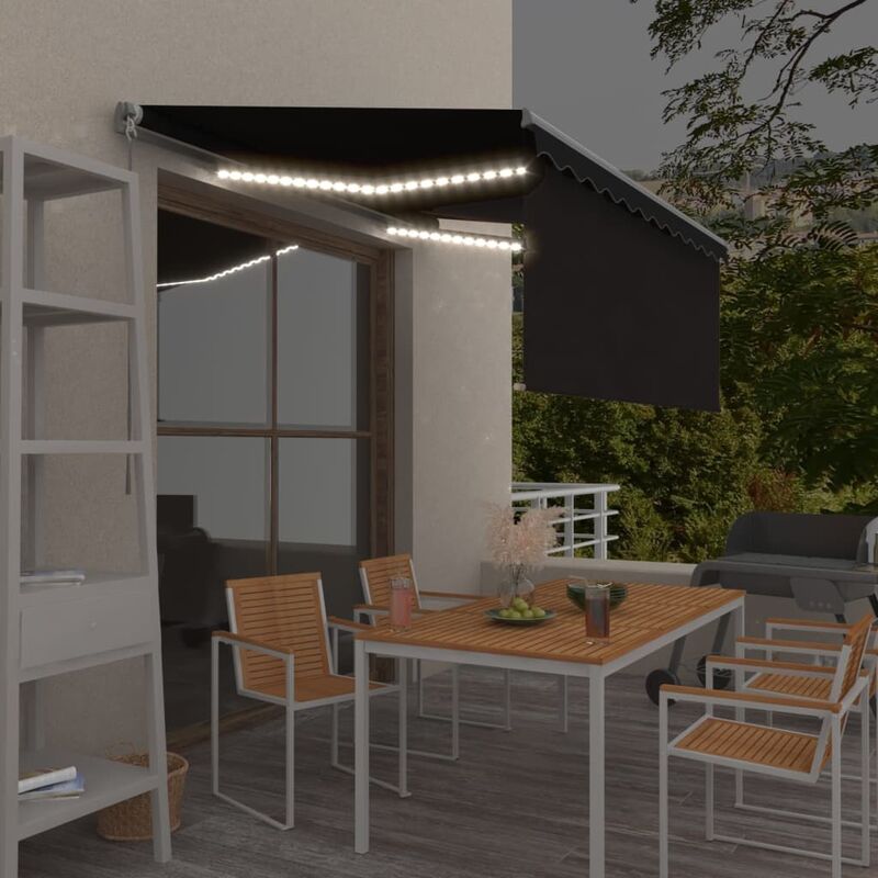 Toldo manual retráctil con persiana LED gris antracita 3,5x2,5m - Antracita - Youthup
Toldo manual retráctil con persiana LED gris antracita 3,5x2,5m - Antracita - Youthup