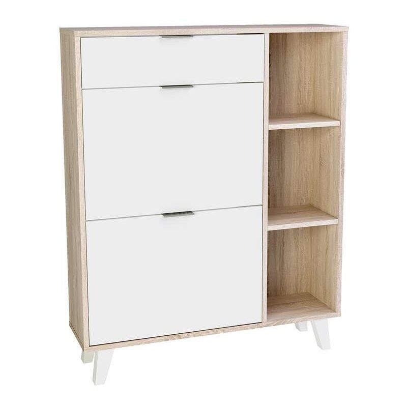 Zapatero 2 trampones 1 cajón + estantería 90 cm(ancho) 118 cm(altura) 24.5 cm(fondo) Color ROBLE CLARO-BLANCO SOLFT
Zapatero 2 trampones 1 cajón + estantería 90 cm(ancho) 118 cm(altura) 24.5 cm(fondo) Color ROBLE CLARO-BLANCO SOLFT