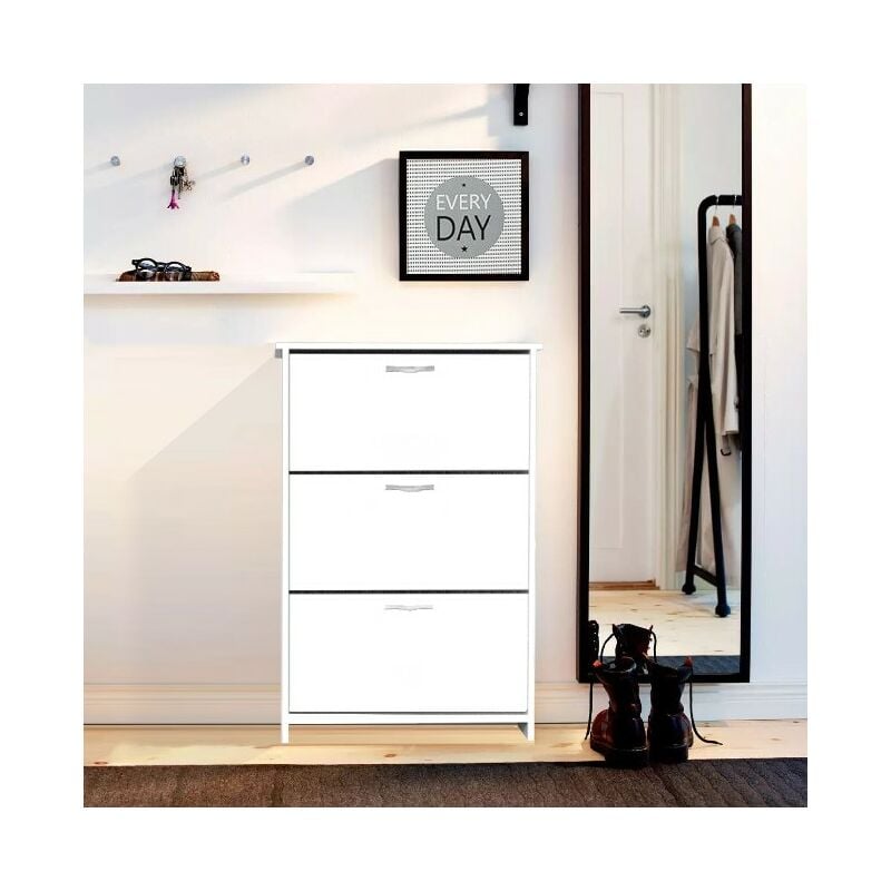 Zapatero Triplex - Ahorro de espacio, Portazapatos - con puertas - de entrada, pasillo - Blanco en Madera, Metal, Plastico, 72 x 25,5 x 112 cm
Zapatero Triplex - Ahorro de espacio, Portazapatos - con puertas - de entrada, pasillo - Blanco en Madera, Metal, Plastico, 72 x 25,5 x 112 cm