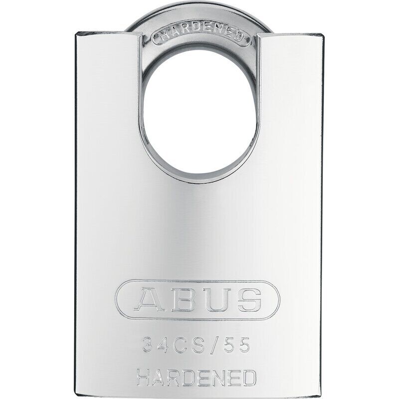 Abus 34cs/55 Platinum Vorhangschloss Stahl, Extra Bügelschutz, Inkl. 2 Schlüssel