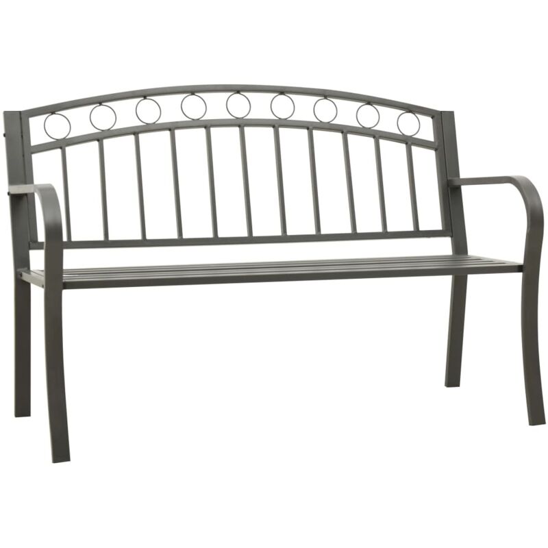 Garden Bench Grey 120 Cm Steel Vidaxl