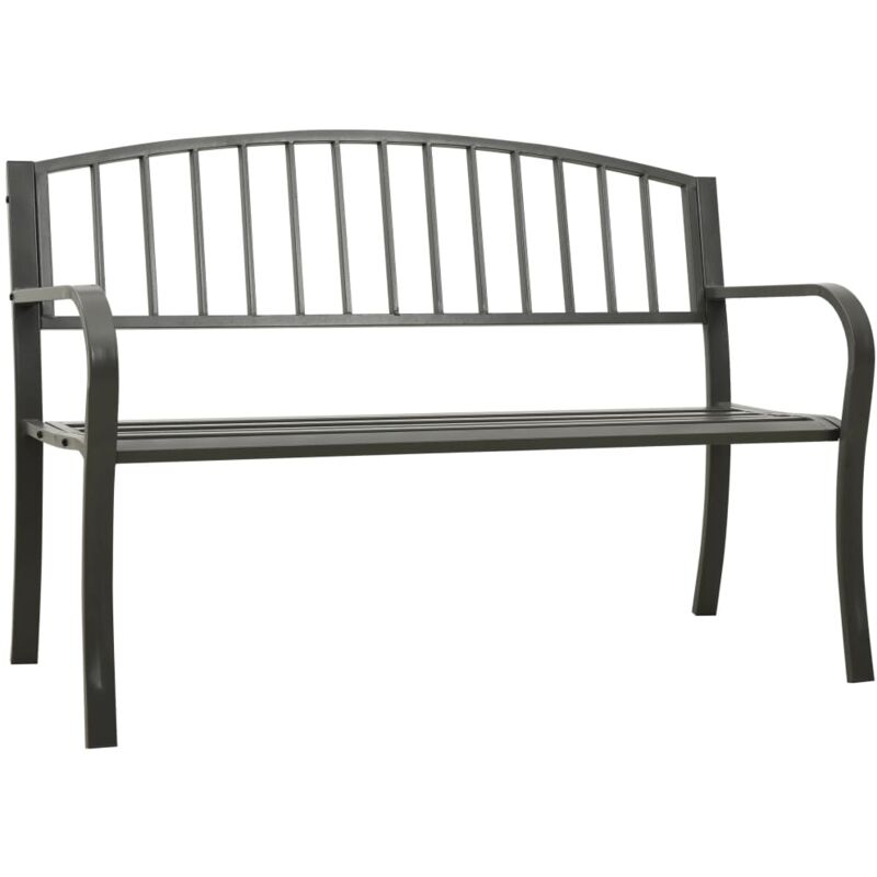 Garden Bench Grey 120 Cm Steel Vidaxl