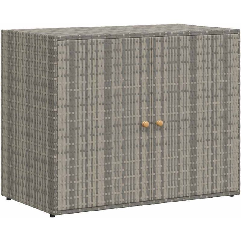 Vidaxl - Garden Storage Cabinet Grey 100x55.5x80 Cm Poly Rattan