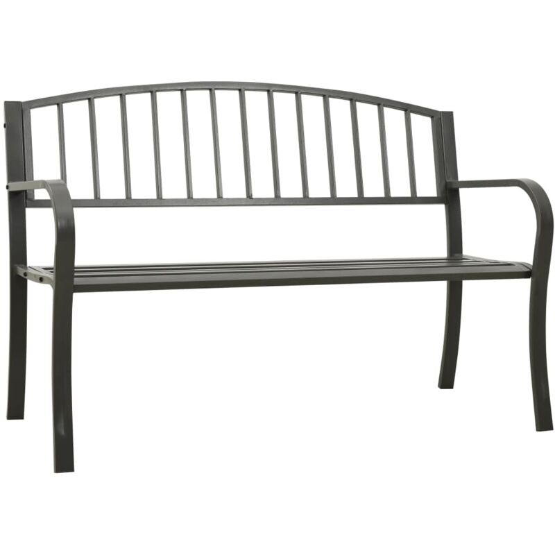 Gartenbank Grau 120 Cm Stahl Vidaxl