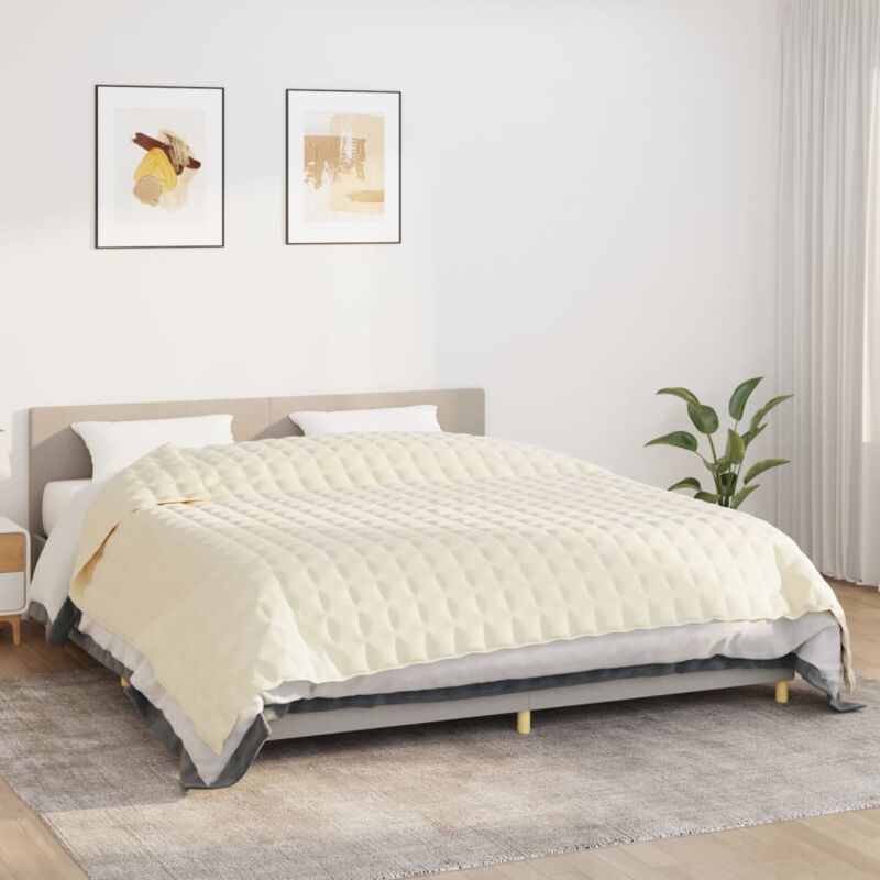 Gewichtsdecke Hellcreme 220x260 Cm 15 Kg Stoff - Vidaxl